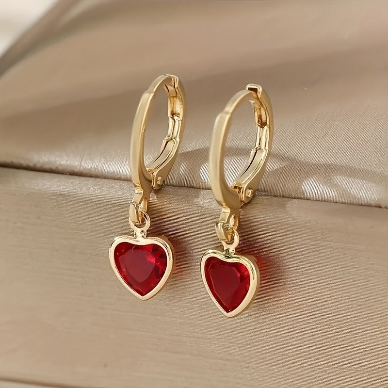Colorful Heart Drop Earrings