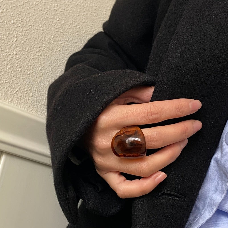 Amber Swirl Resin Ring