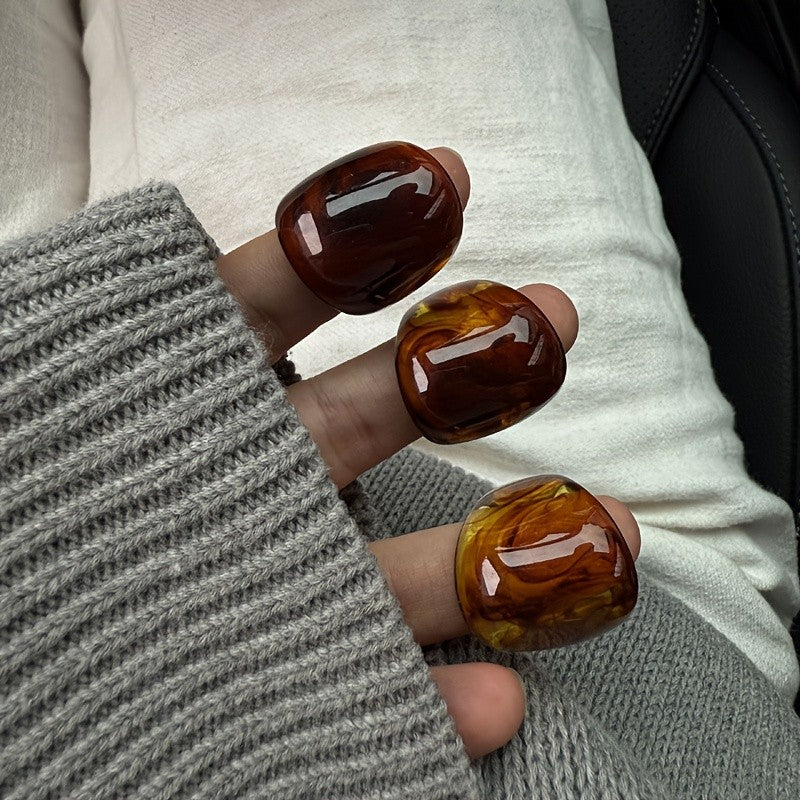 Amber Swirl Resin Ring