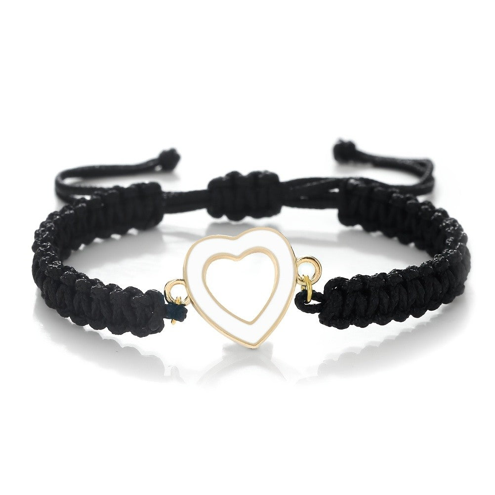 Enamel Heart Rope Bracelet
