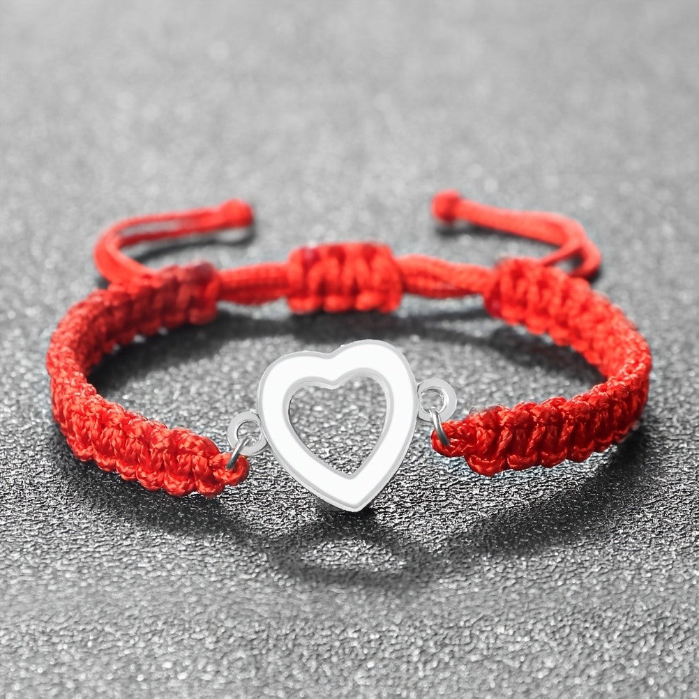 Enamel Heart Rope Bracelet