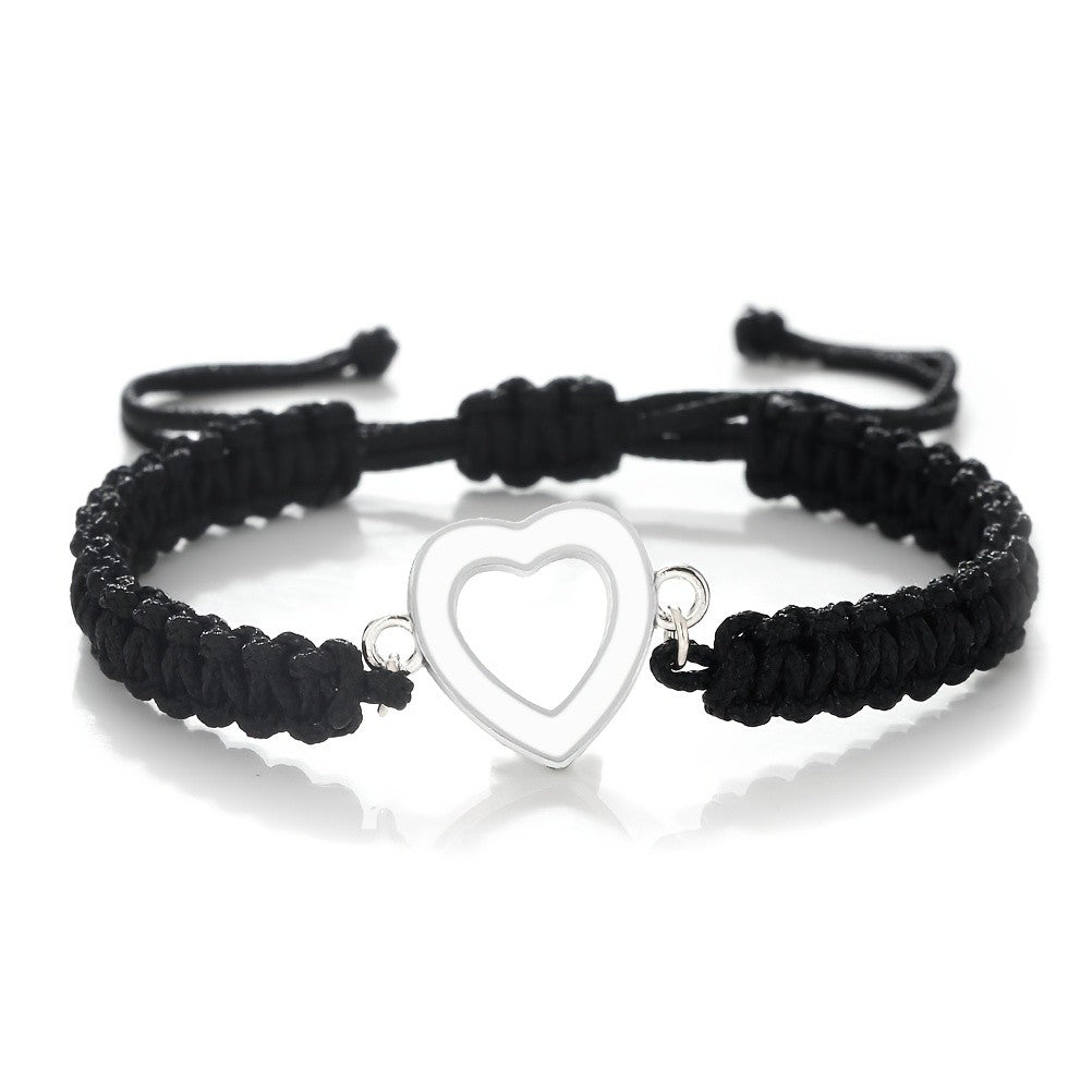 Enamel Heart Rope Bracelet