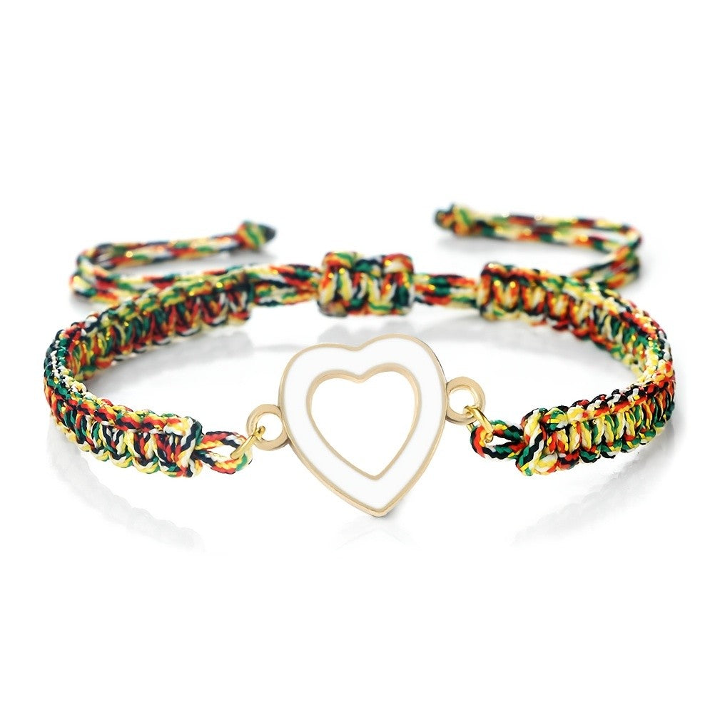 Enamel Heart Rope Bracelet