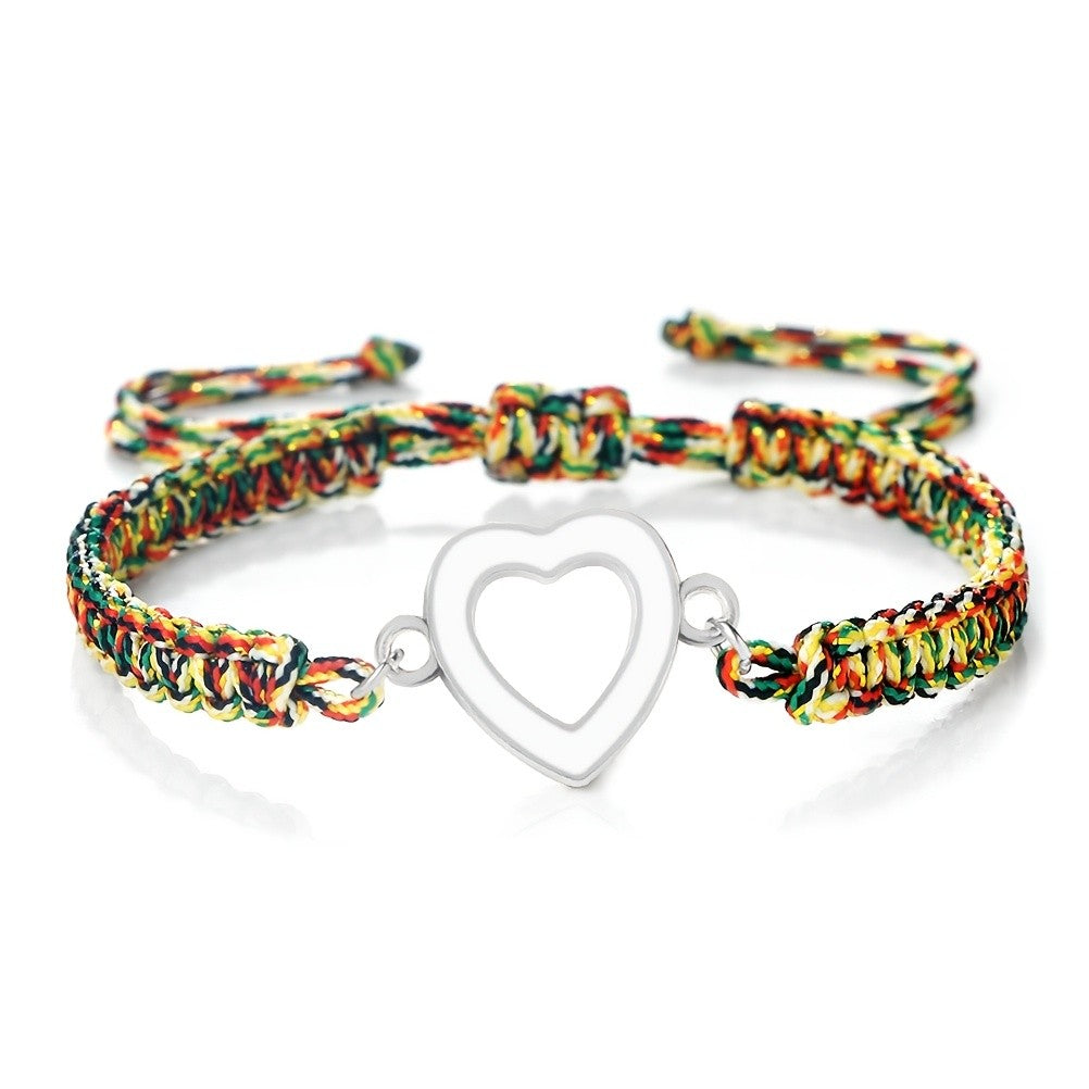 Enamel Heart Rope Bracelet