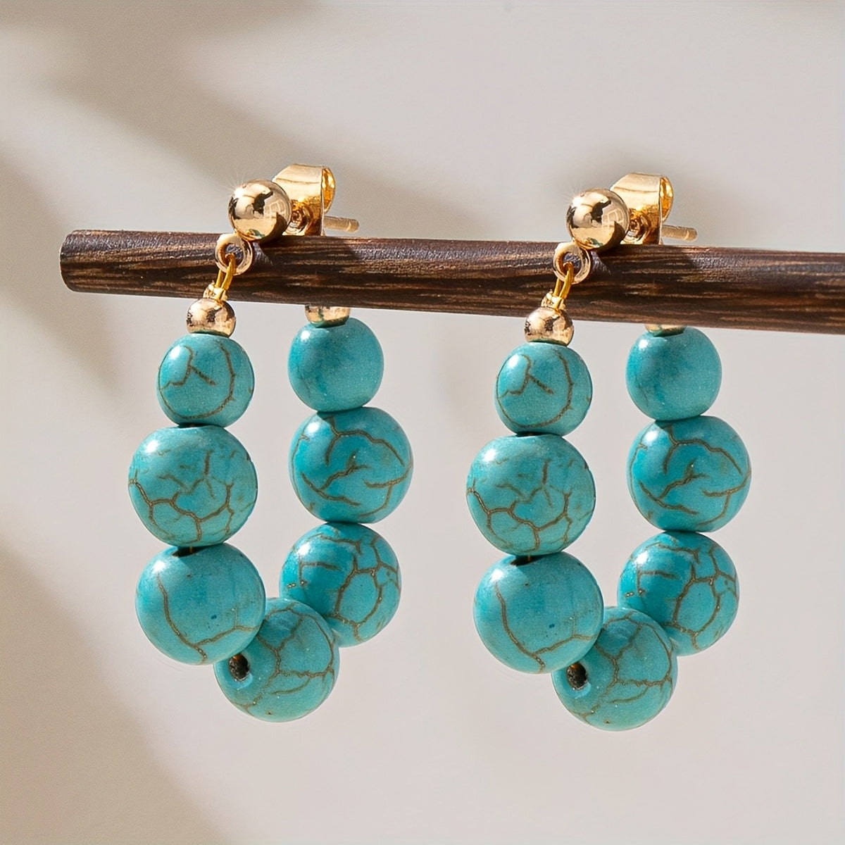 Turquoise Bead Drop Earrings