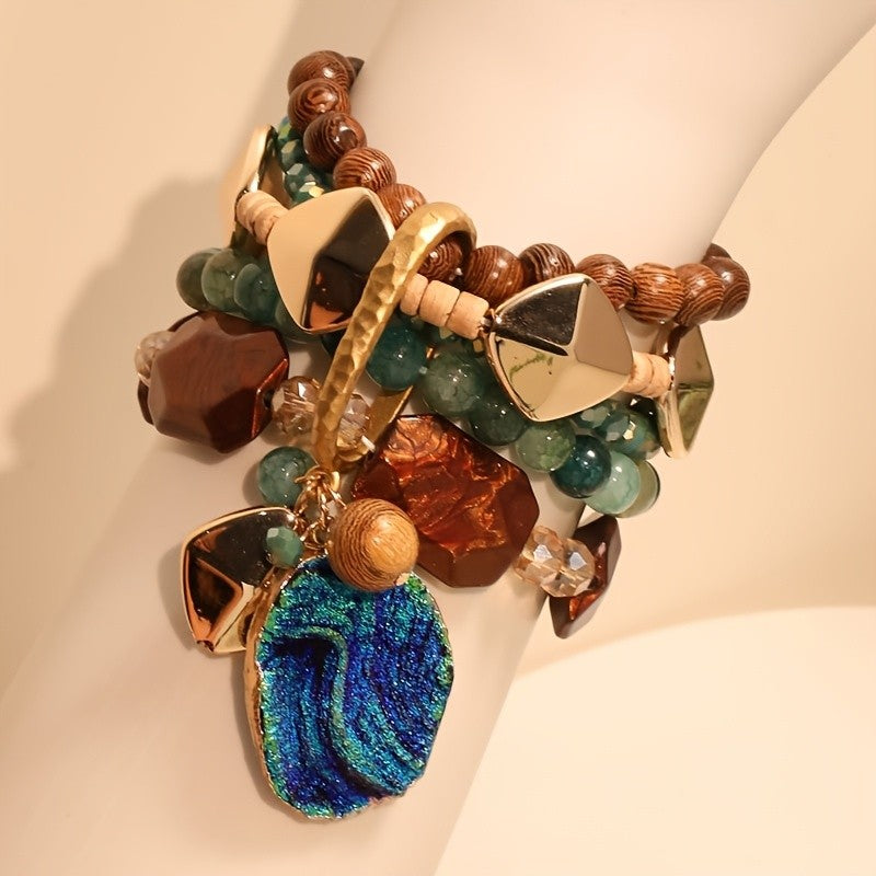 Ocean Wave Beaded Bracelet Set