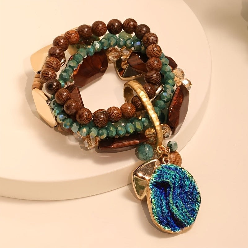 Ocean Wave Beaded Bracelet Set