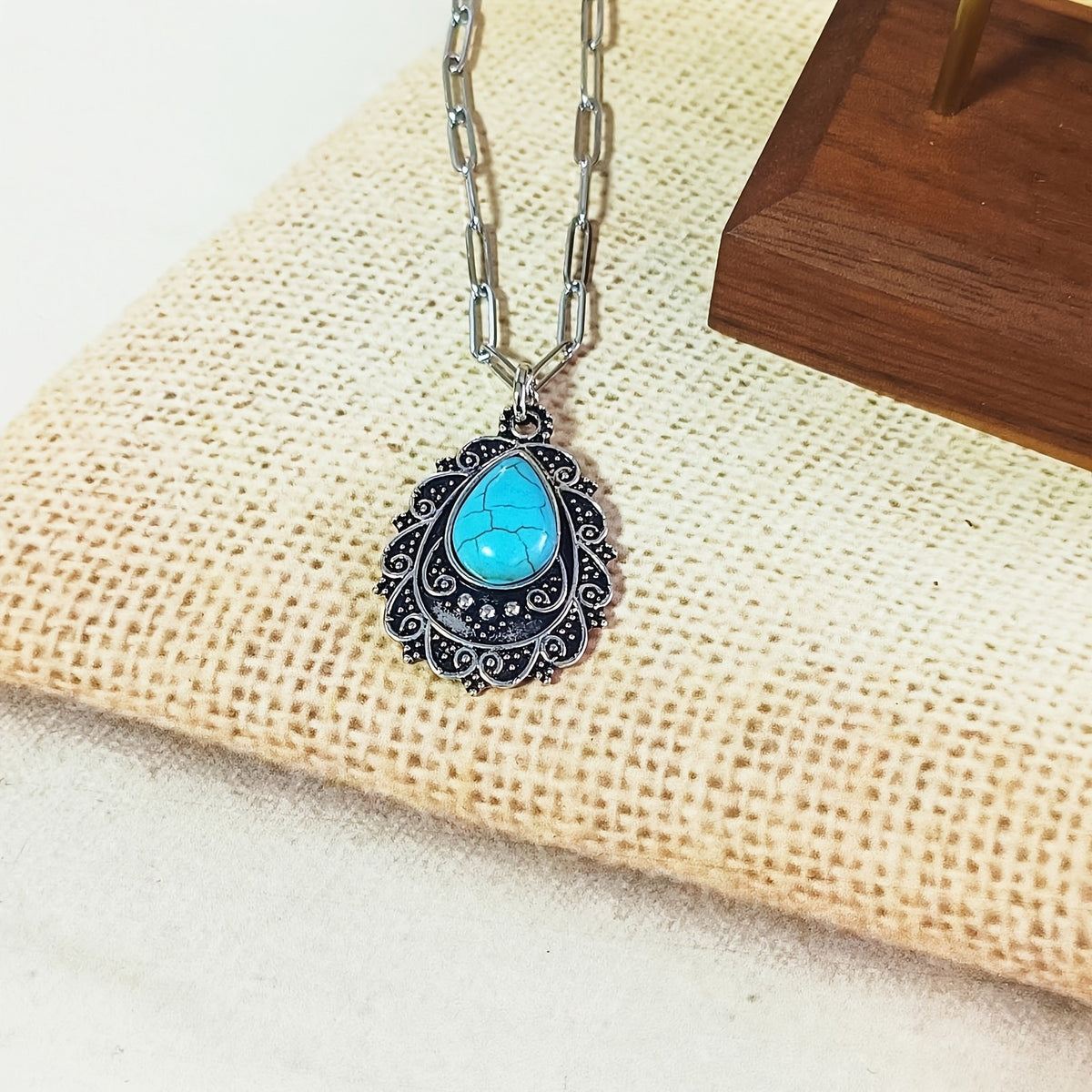 Ornate Filigree Turquoise Necklace