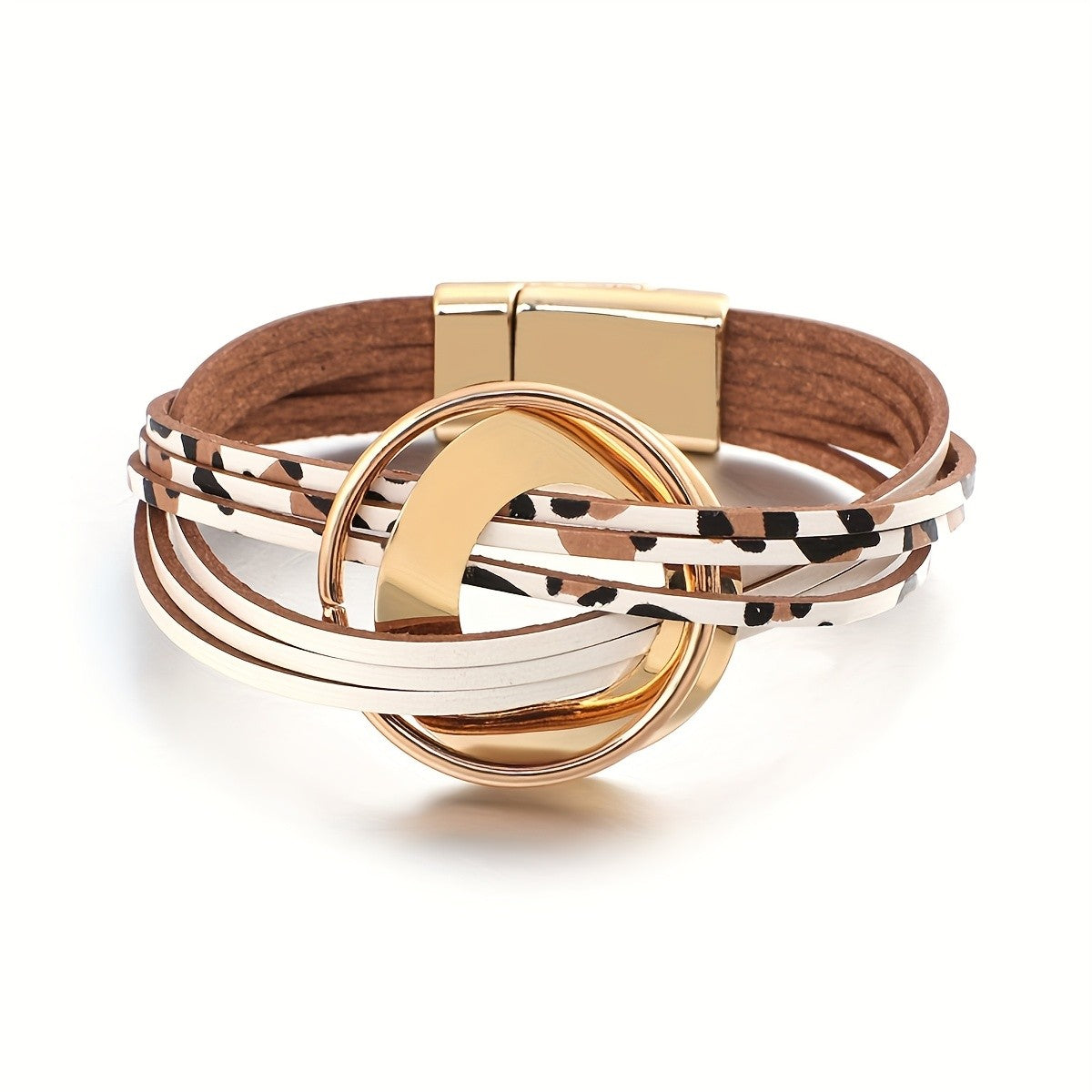 Layered Faux Leather Knot Bracelet