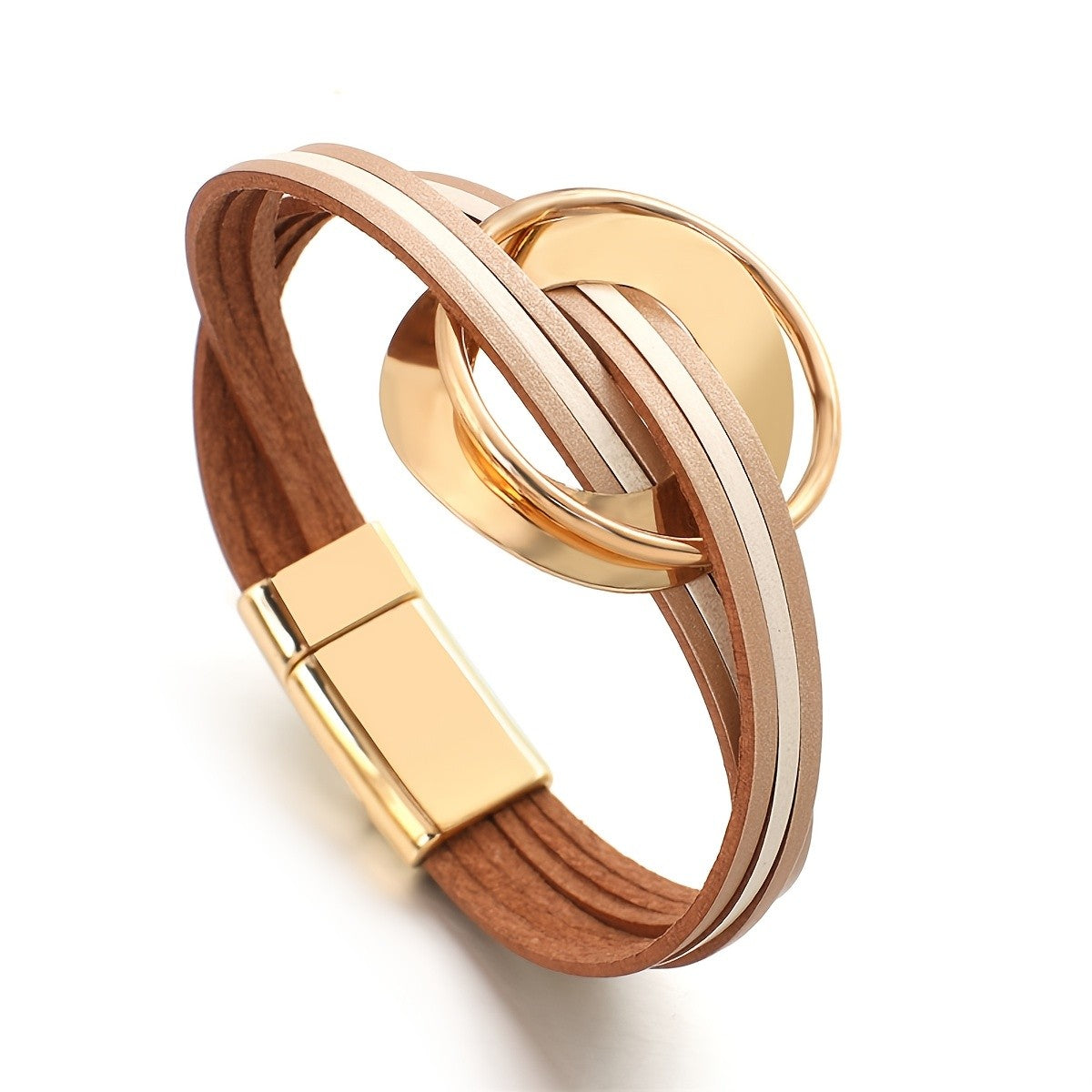 Layered Faux Leather Knot Bracelet