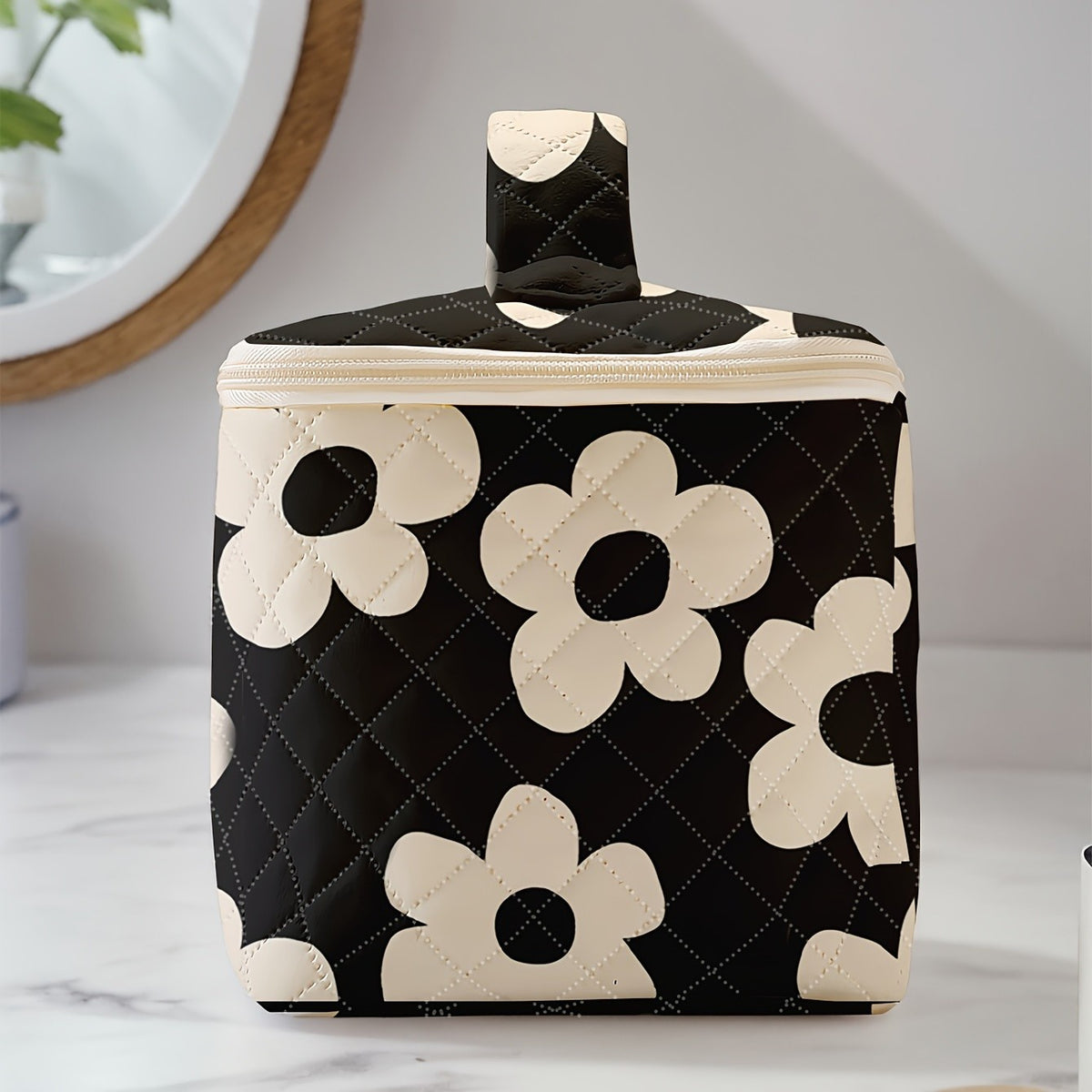 Daisy Quilted Cosmetic Bag