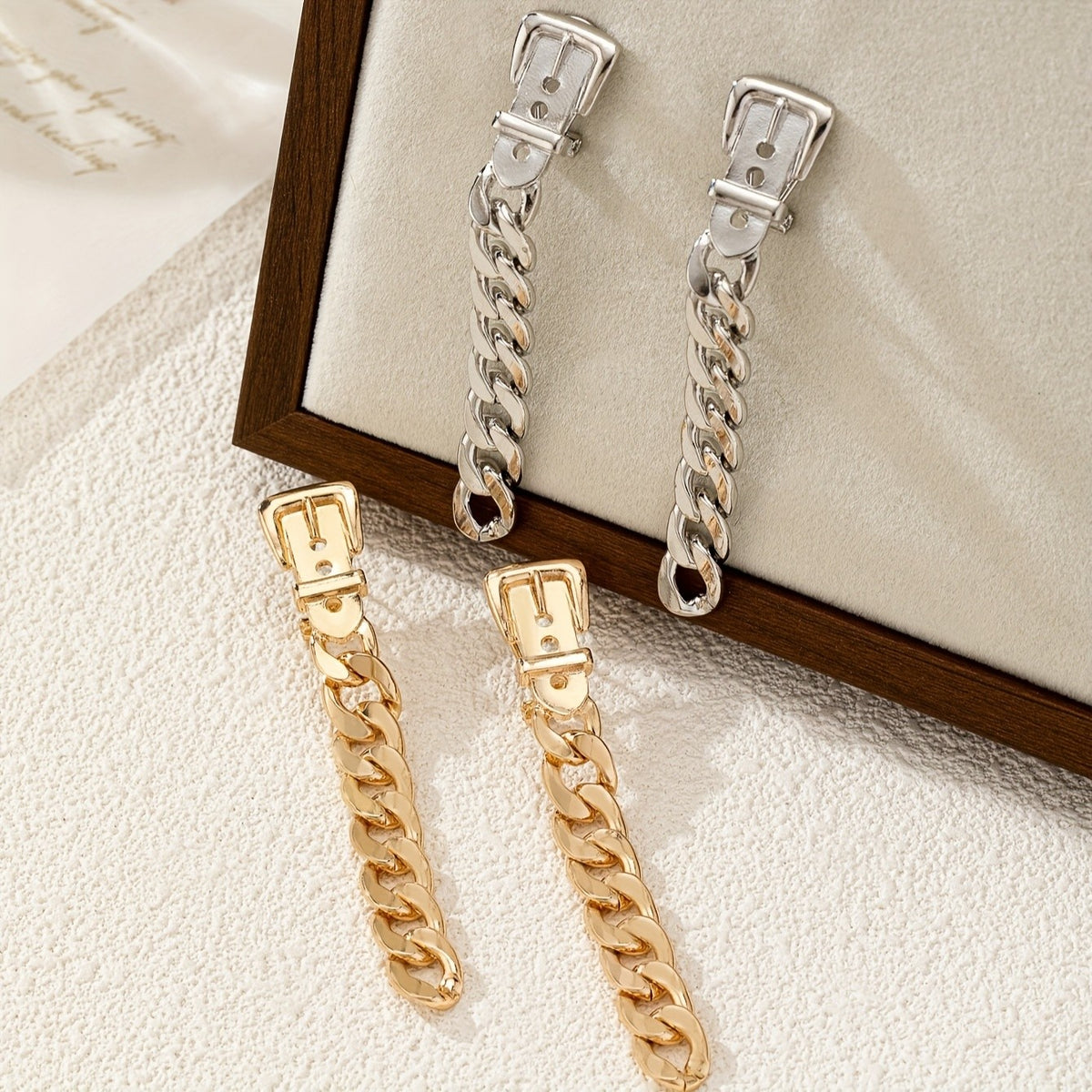 Buckle Chain Drop Earrings
