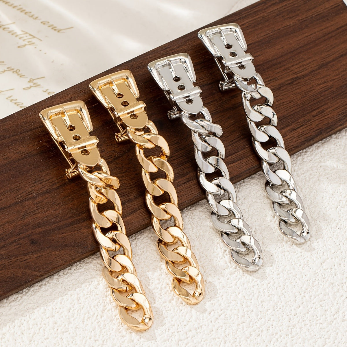 Buckle Chain Drop Earrings