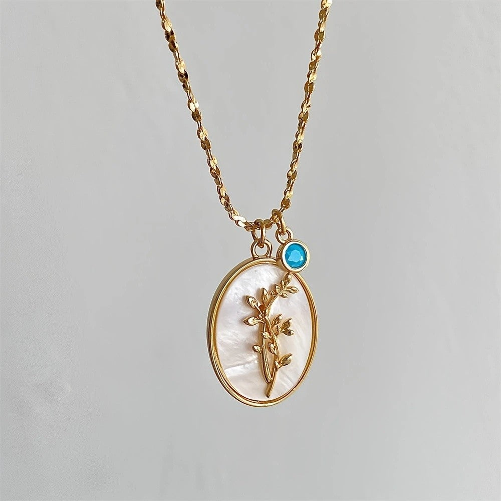Floral Oval Shell Necklace