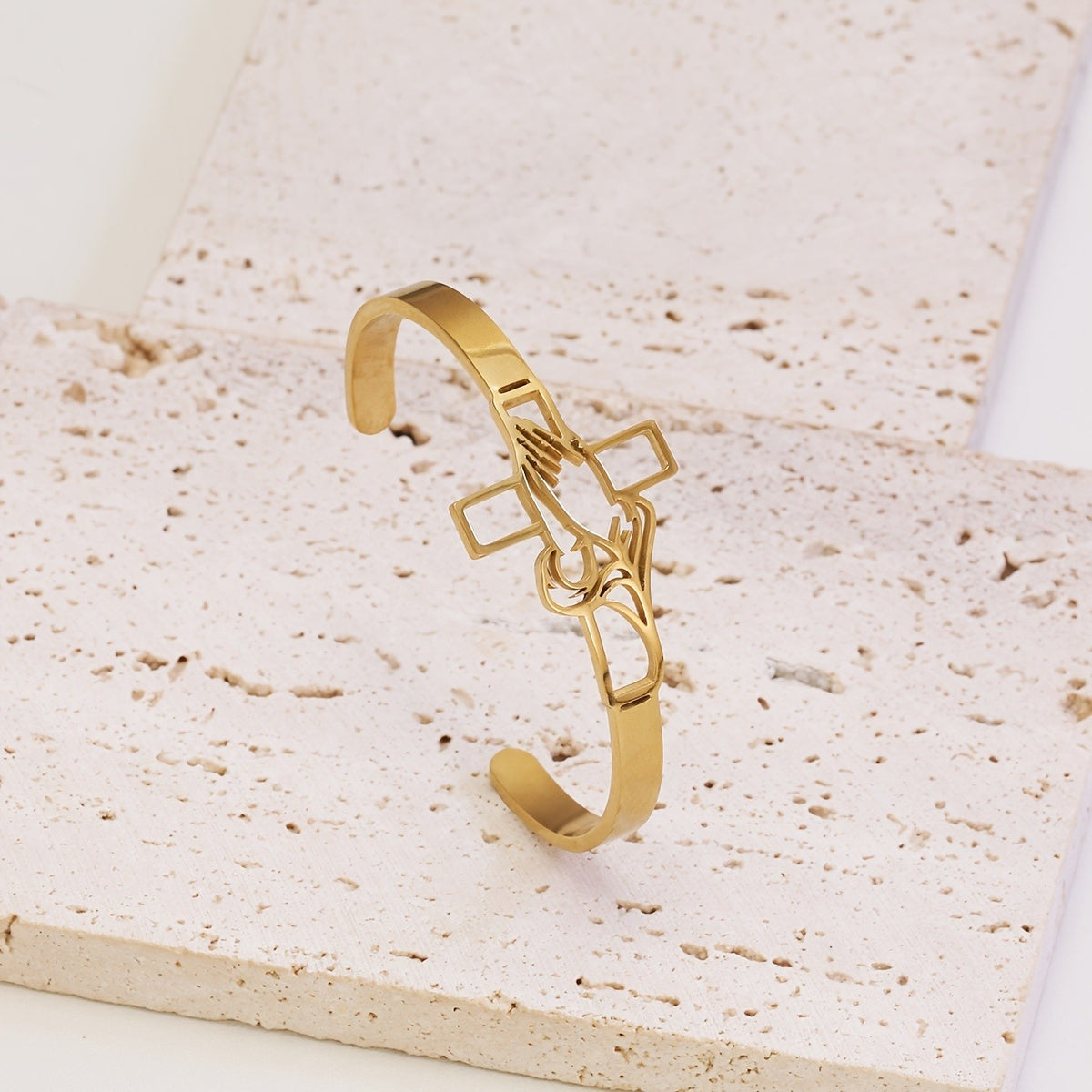 Praying Hands Cross Bracelet