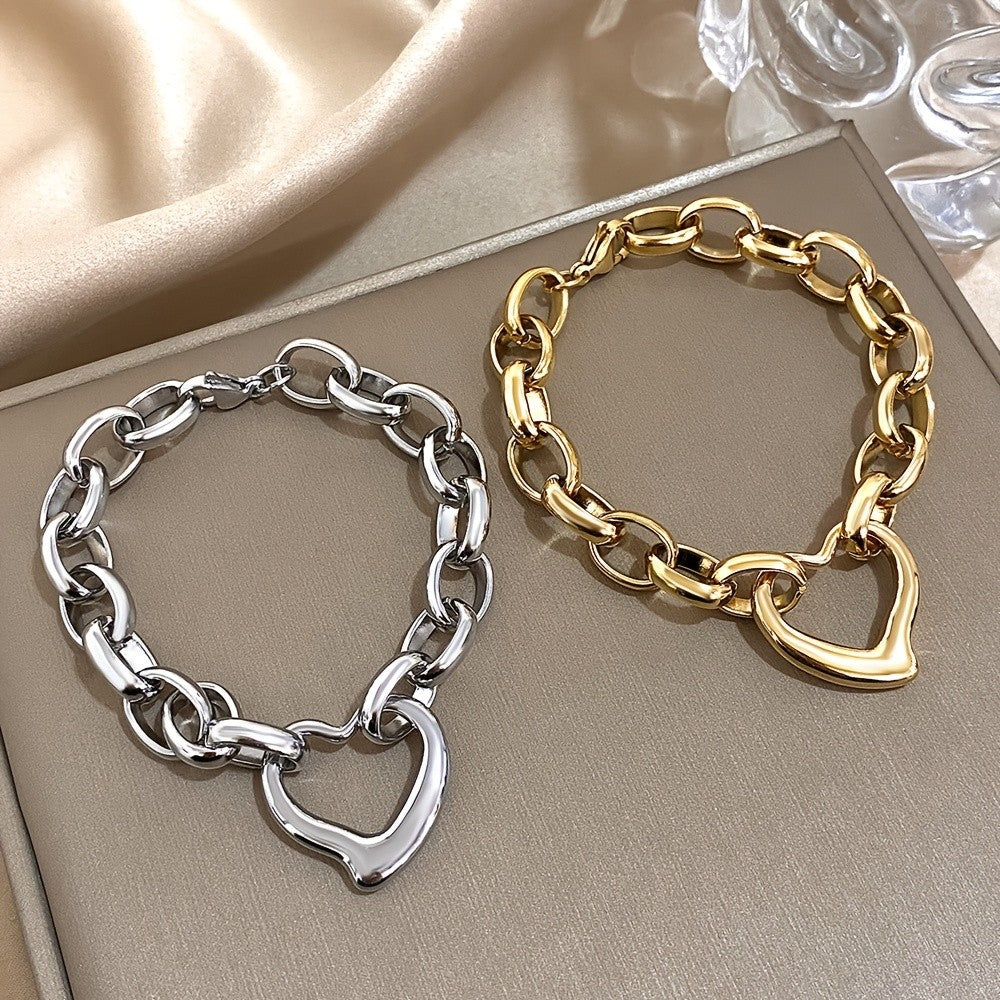 Open Heart Link Bracelet