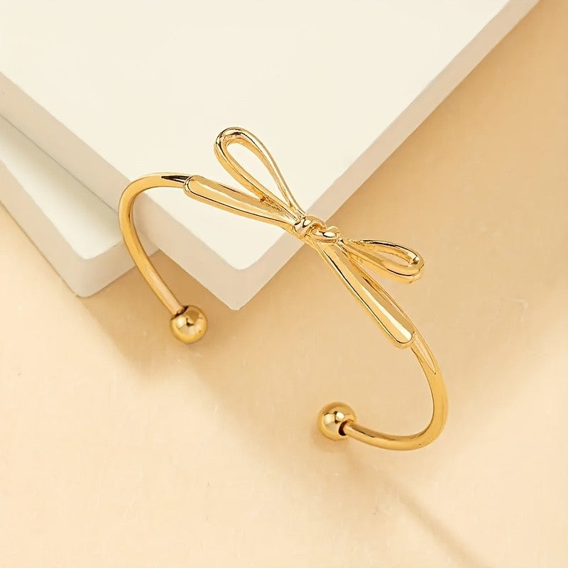 Bow Knot Open Cuff Bracelet