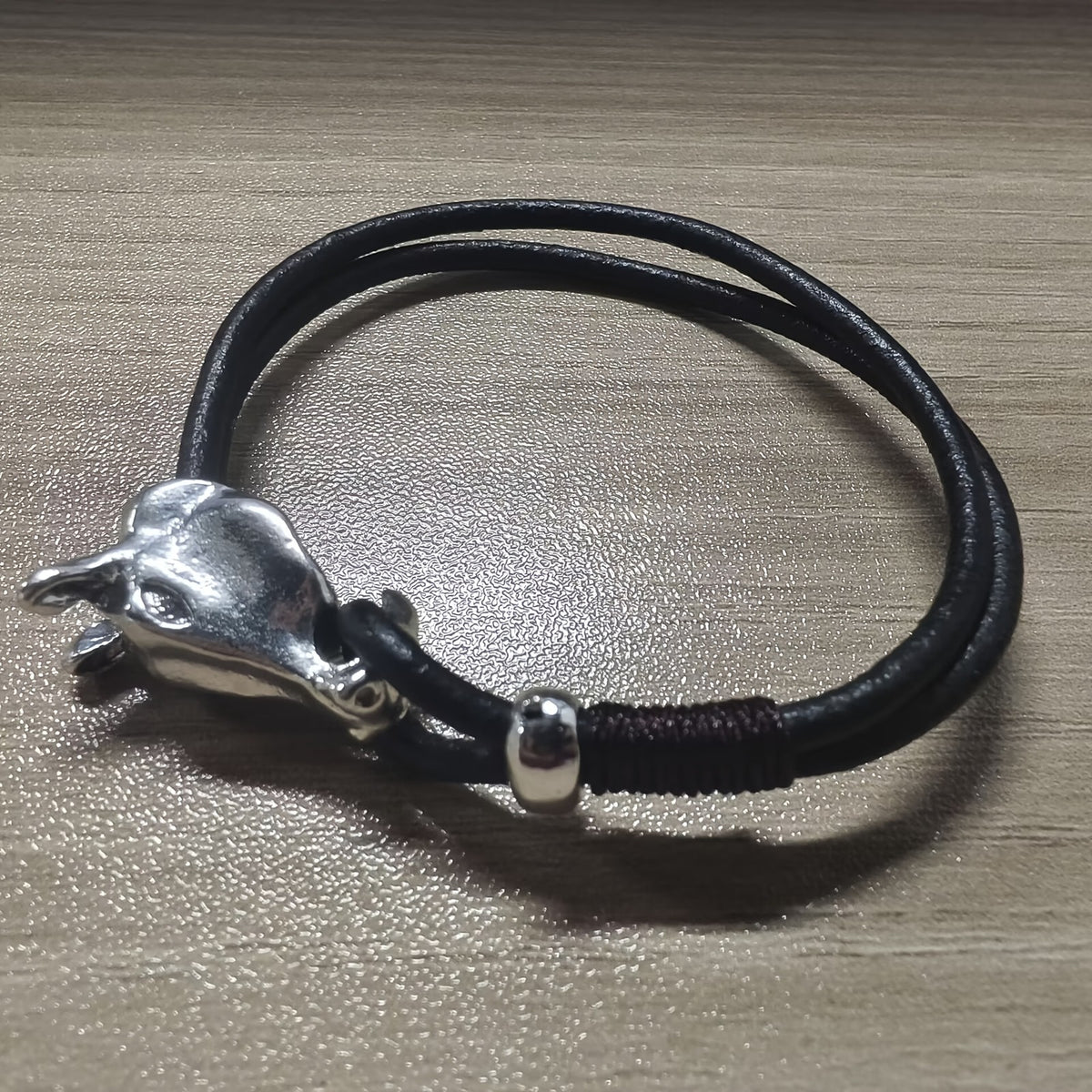 Sculpted Horse Head Leather Bracelet