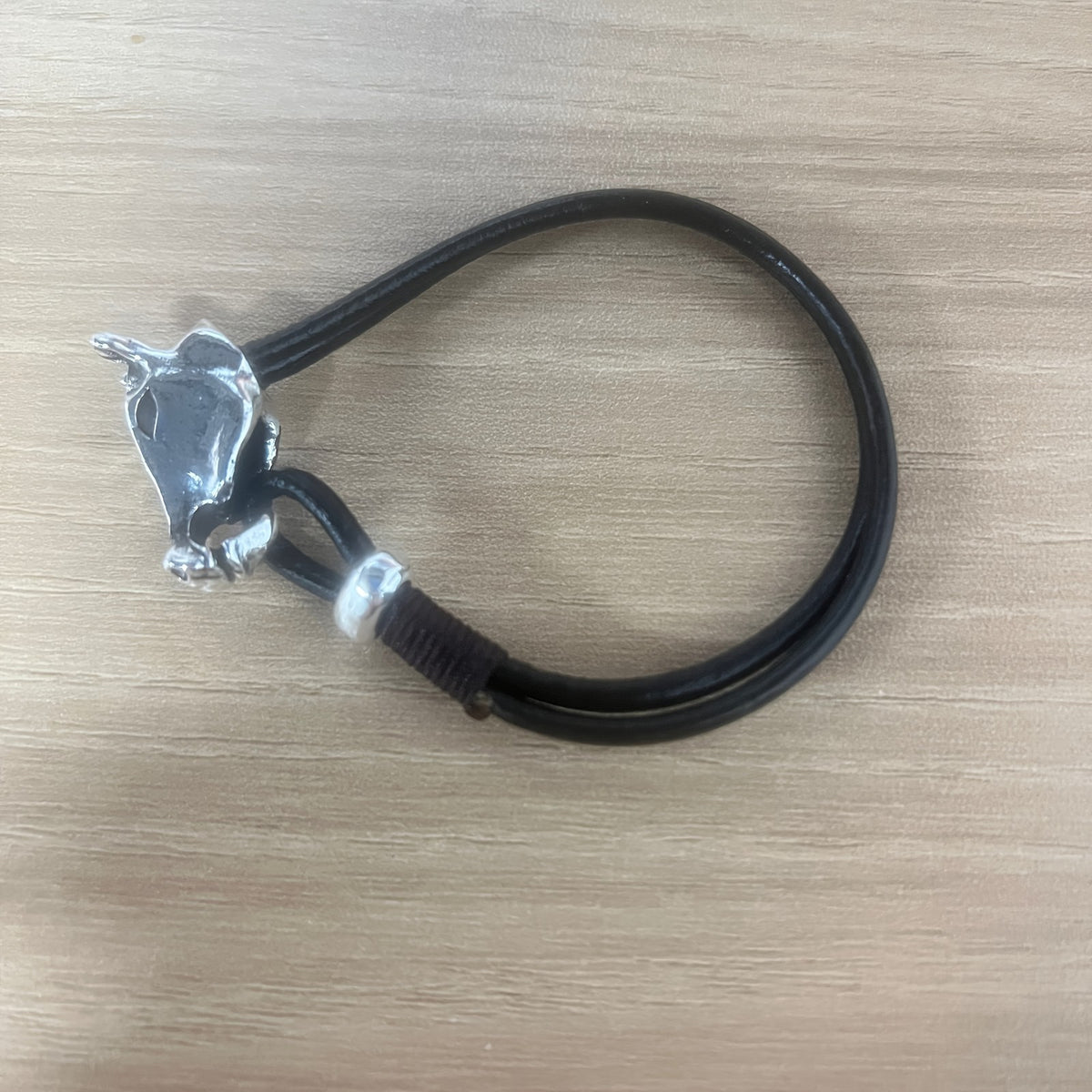 Sculpted Horse Head Leather Bracelet