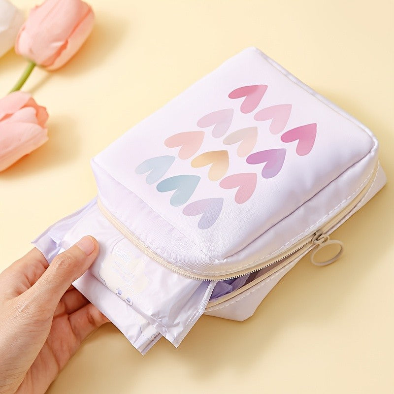 Rainbow Heart Travel Pouch