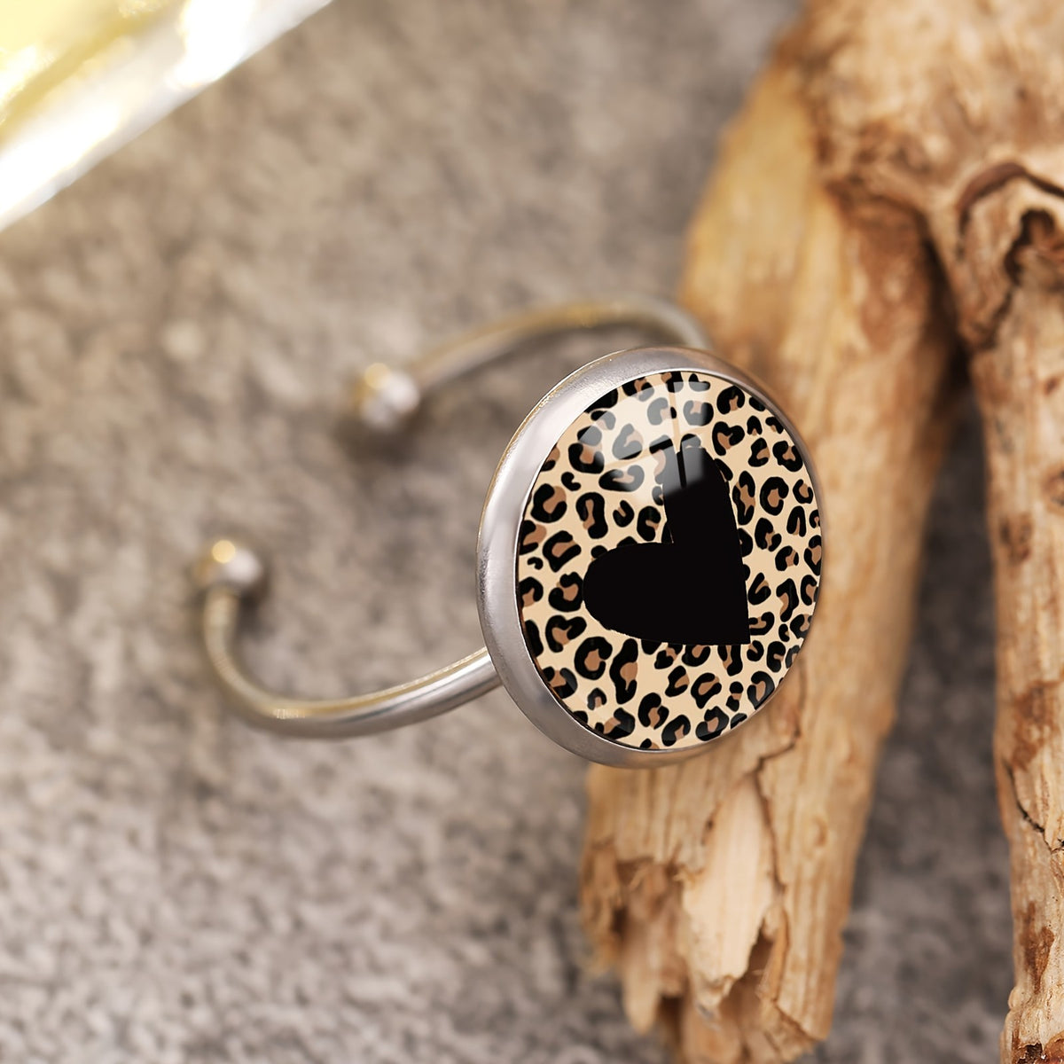 Leopard Heart Open Ring