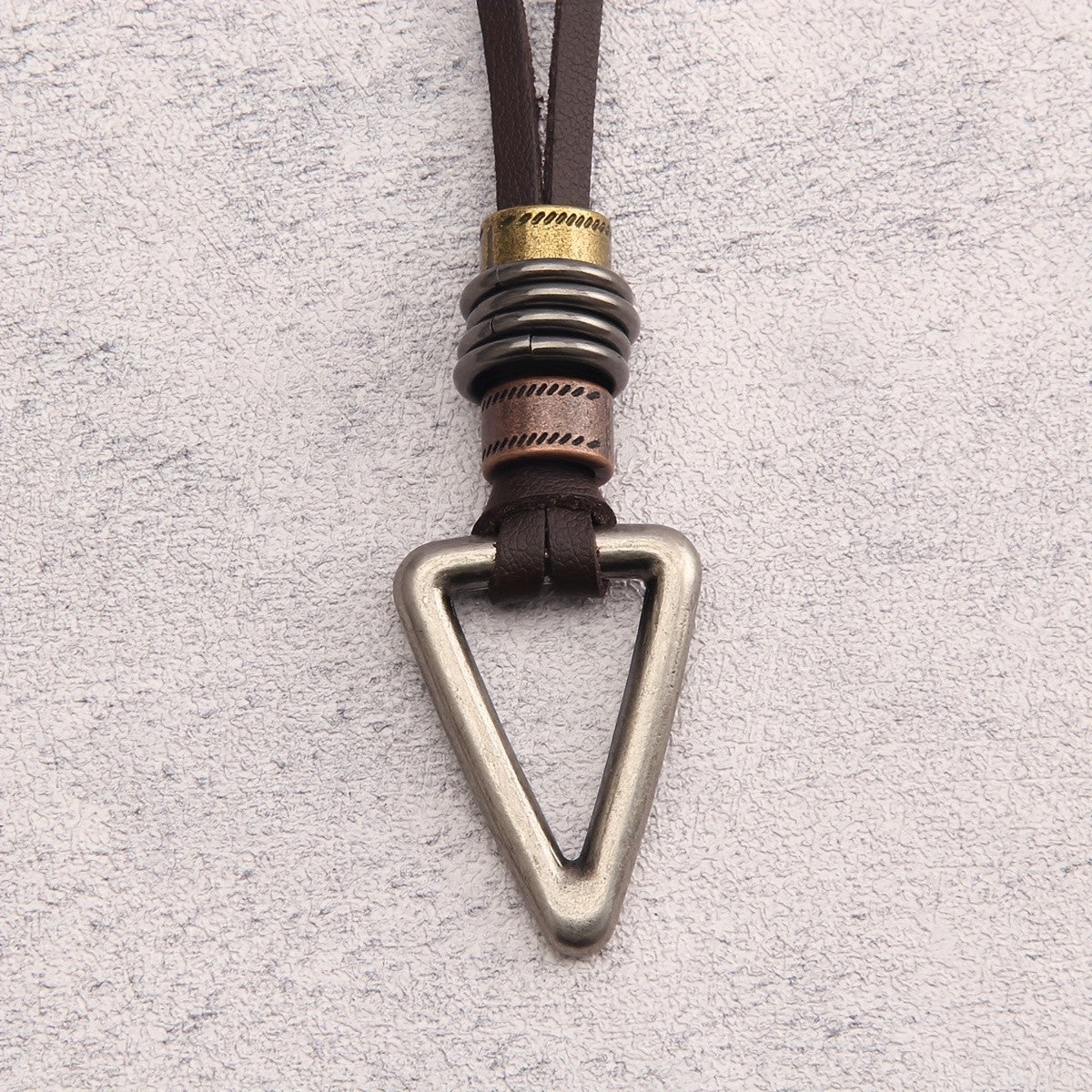 Triangle Leather Cord Necklace