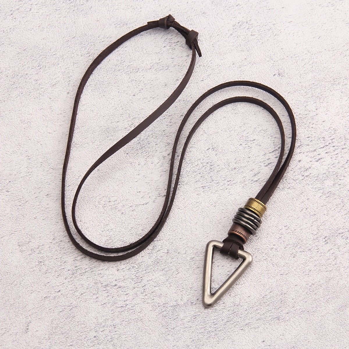 Triangle Leather Cord Necklace