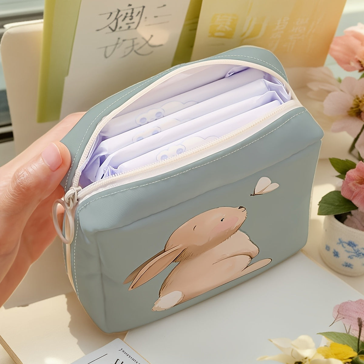 Rabbit Zippered Pouch