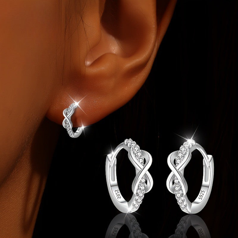 Crystal Infinity Hoop Earrings