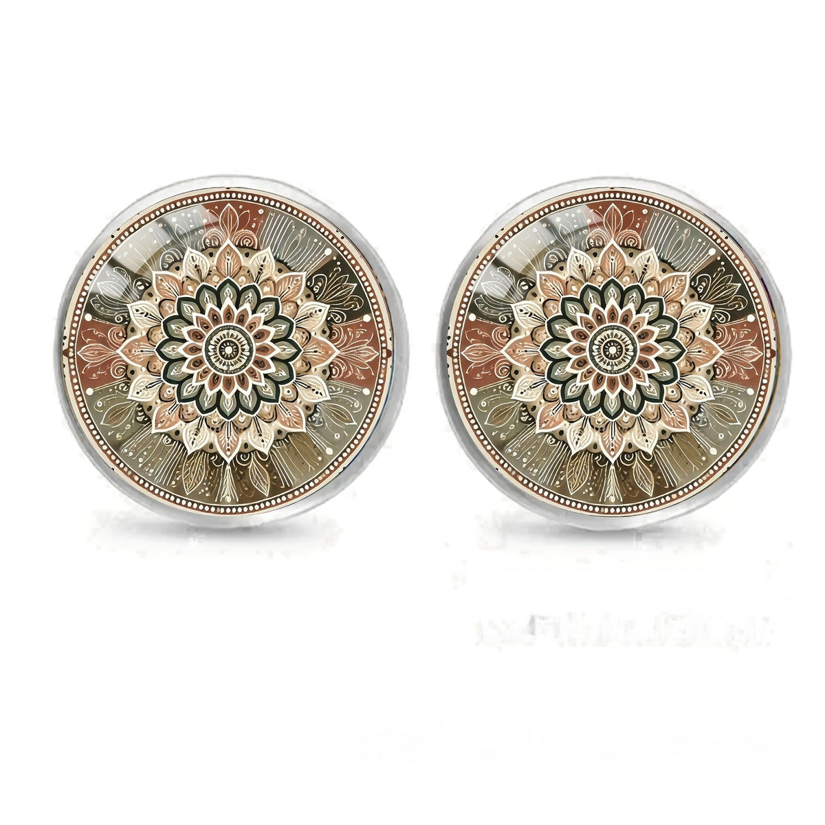 Desert Flower Mandala Stud Earrings
