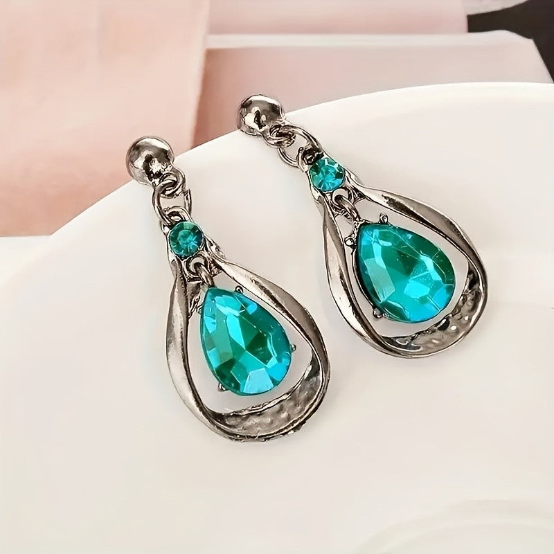 Blue Teardrop Statement Jewelry Set