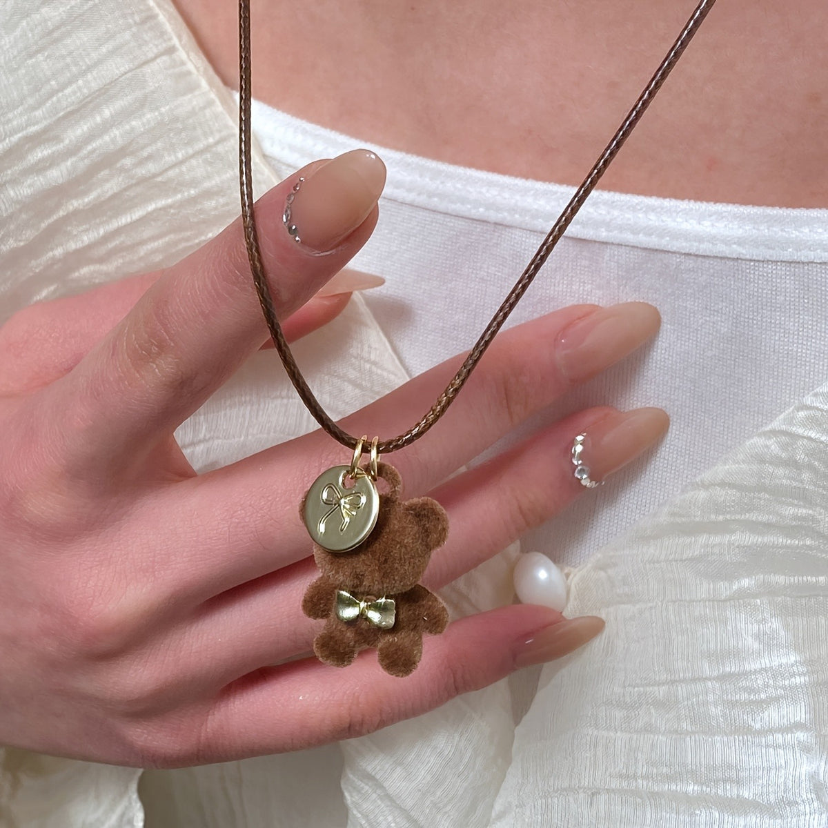Plush Bear Pendant Necklace