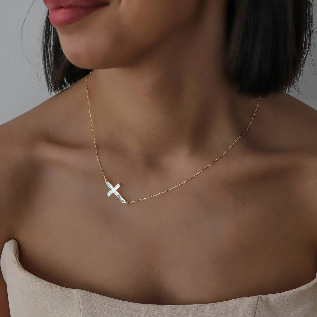 Personalized Cross Name Necklace