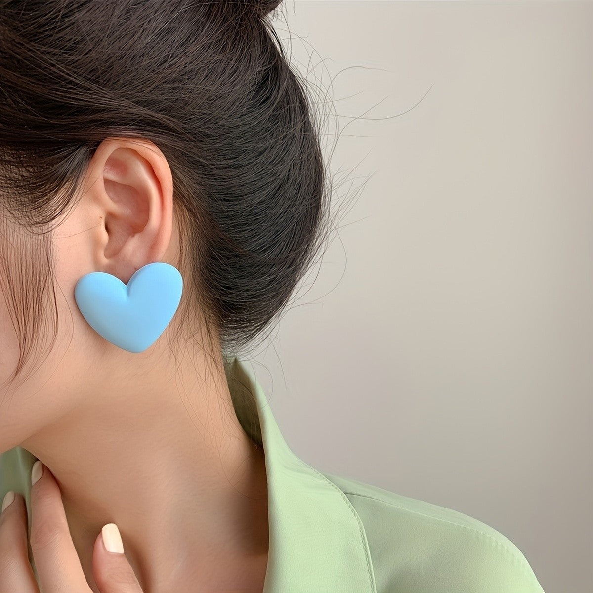 Chunky Acrylic Heart Earrings