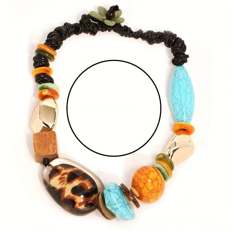 Leopard & Turquoise Statement Necklace