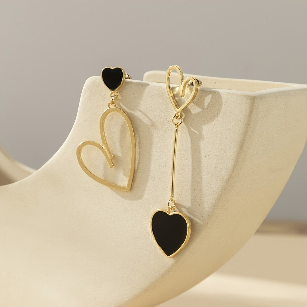 Asymmetric Heart Drop Earrings