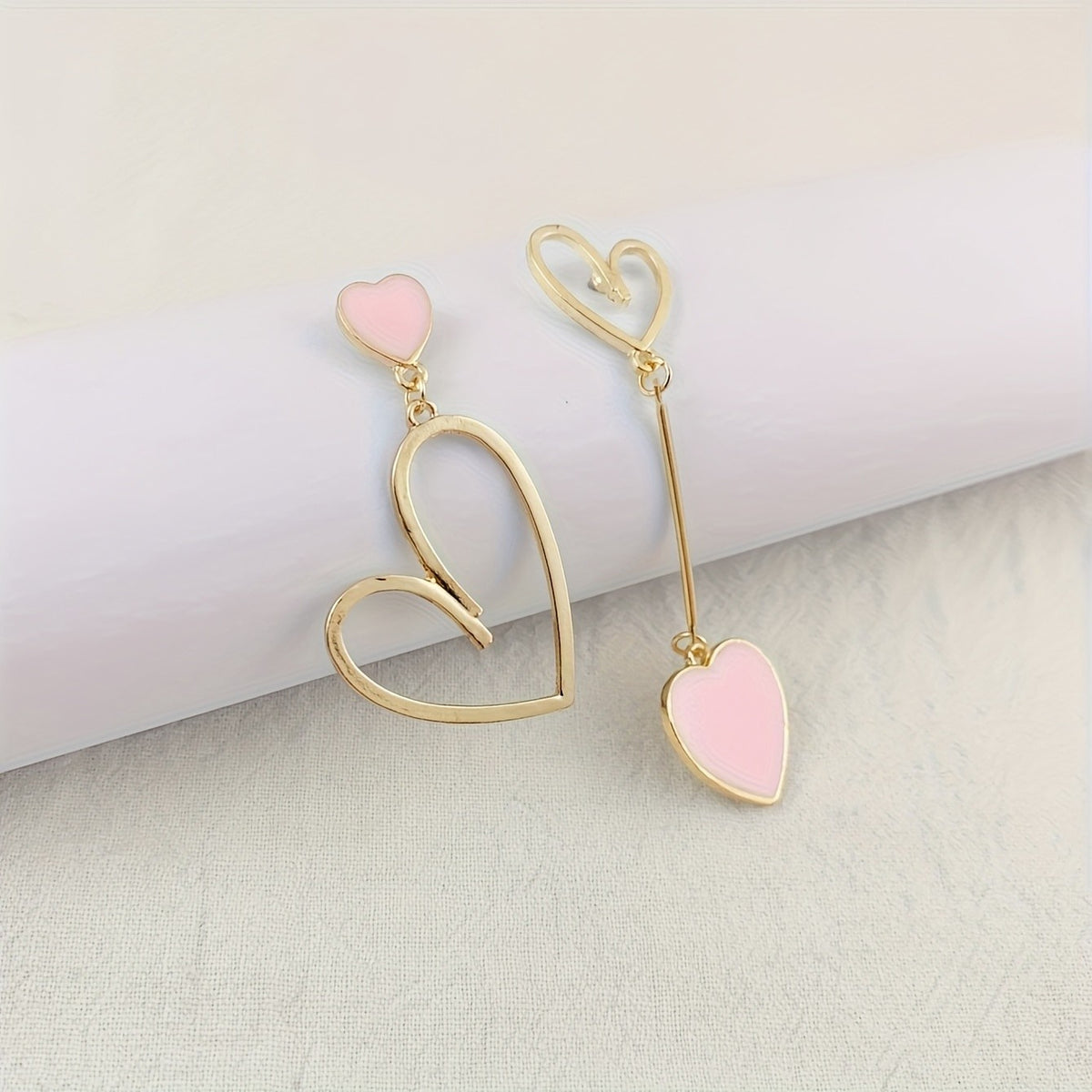 Asymmetric Heart Drop Earrings