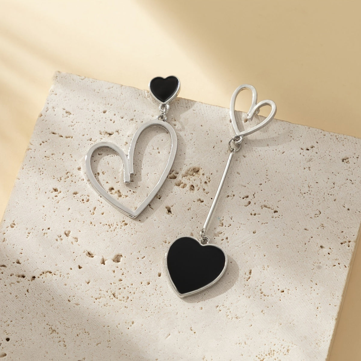 Asymmetric Heart Drop Earrings