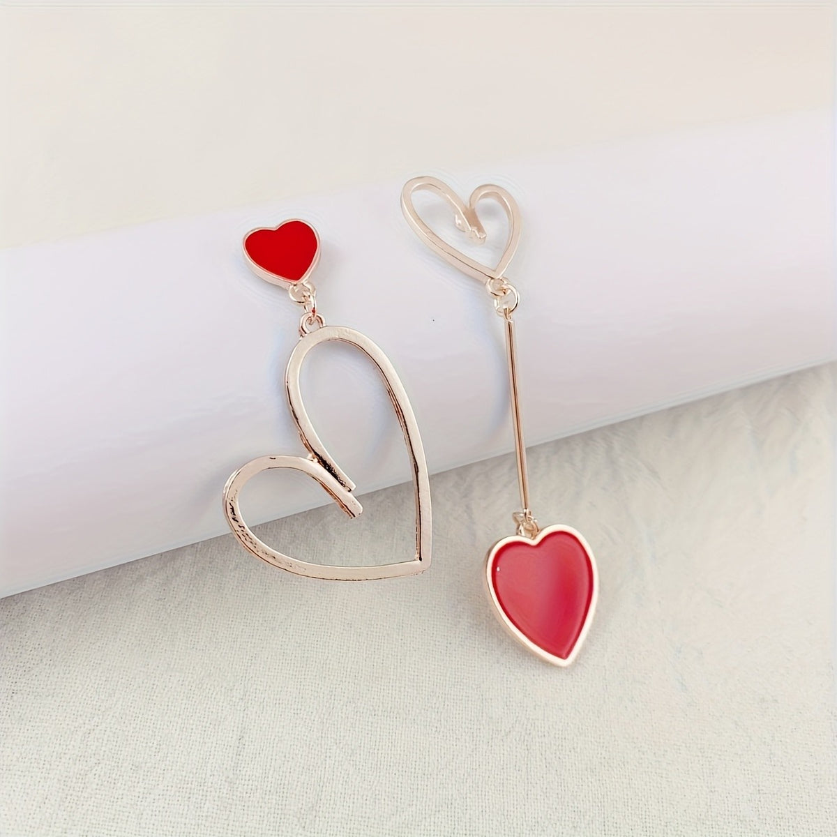 Asymmetric Heart Drop Earrings