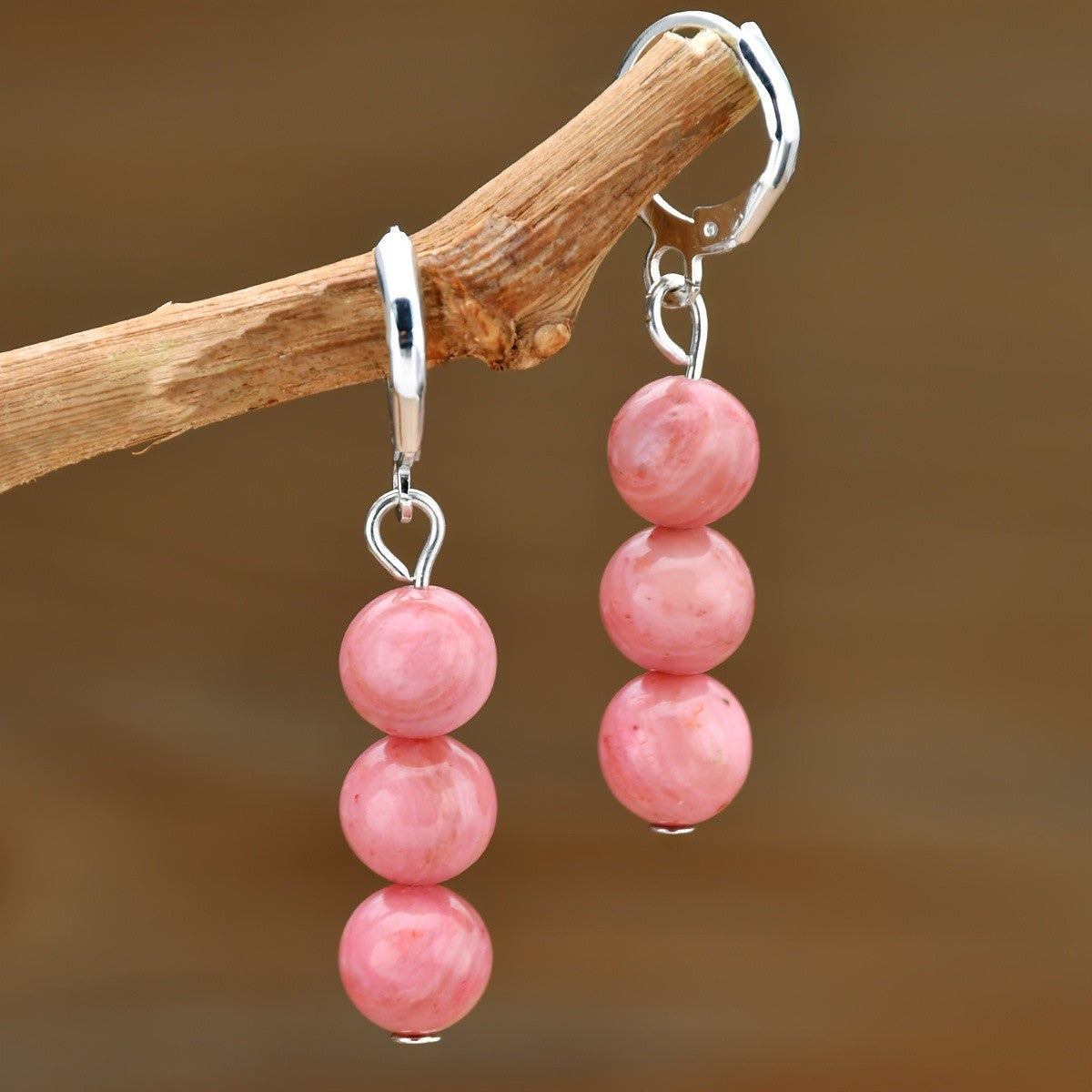 Multicolor Round Stone Drop Earrings