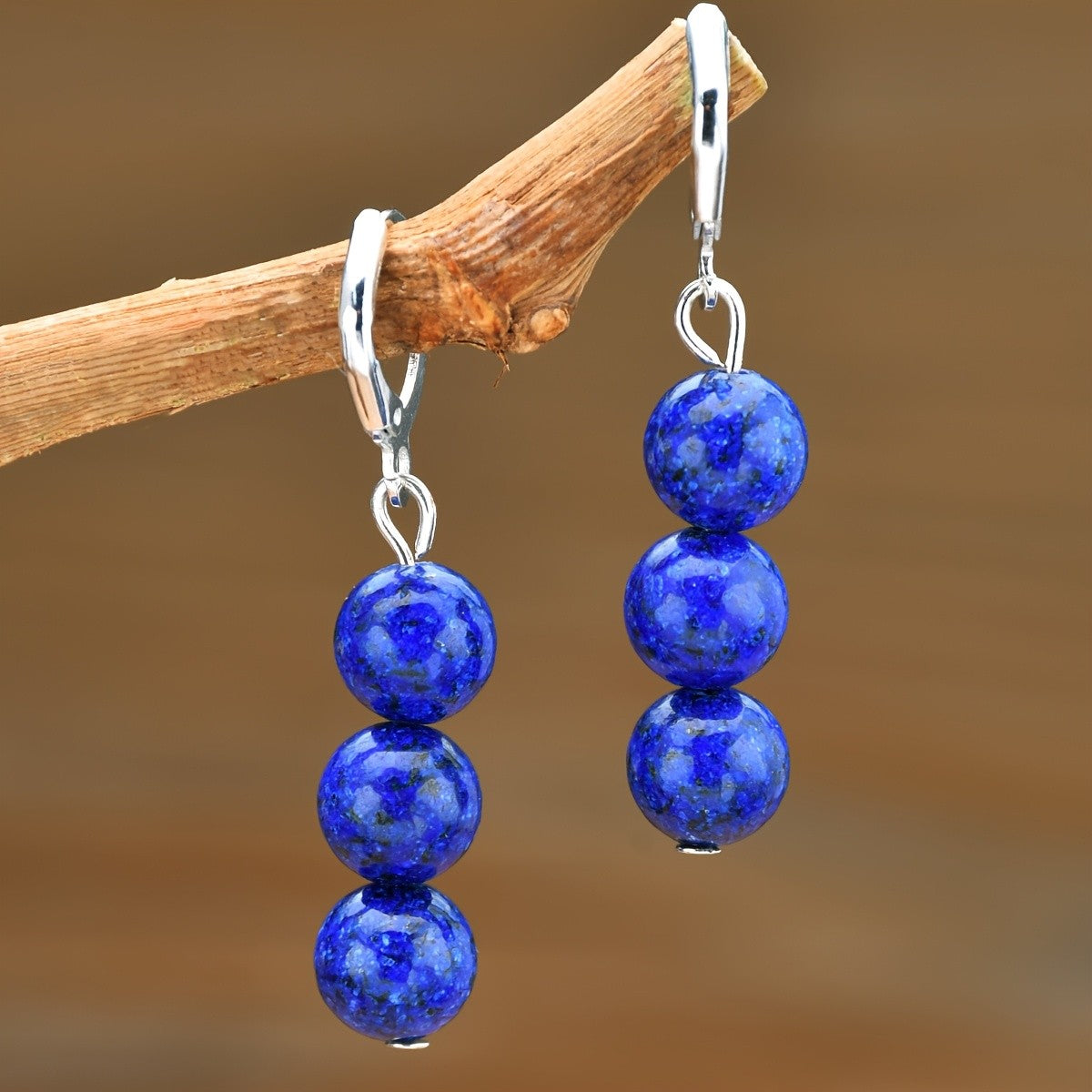 Multicolor Round Stone Drop Earrings