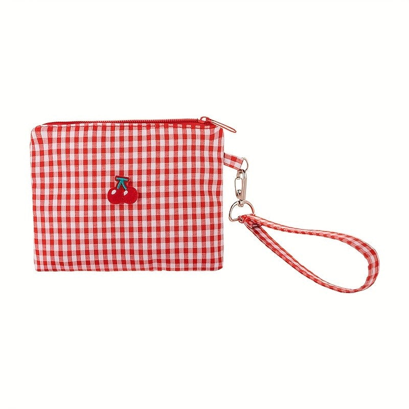 Red Gingham Cherry Pouch