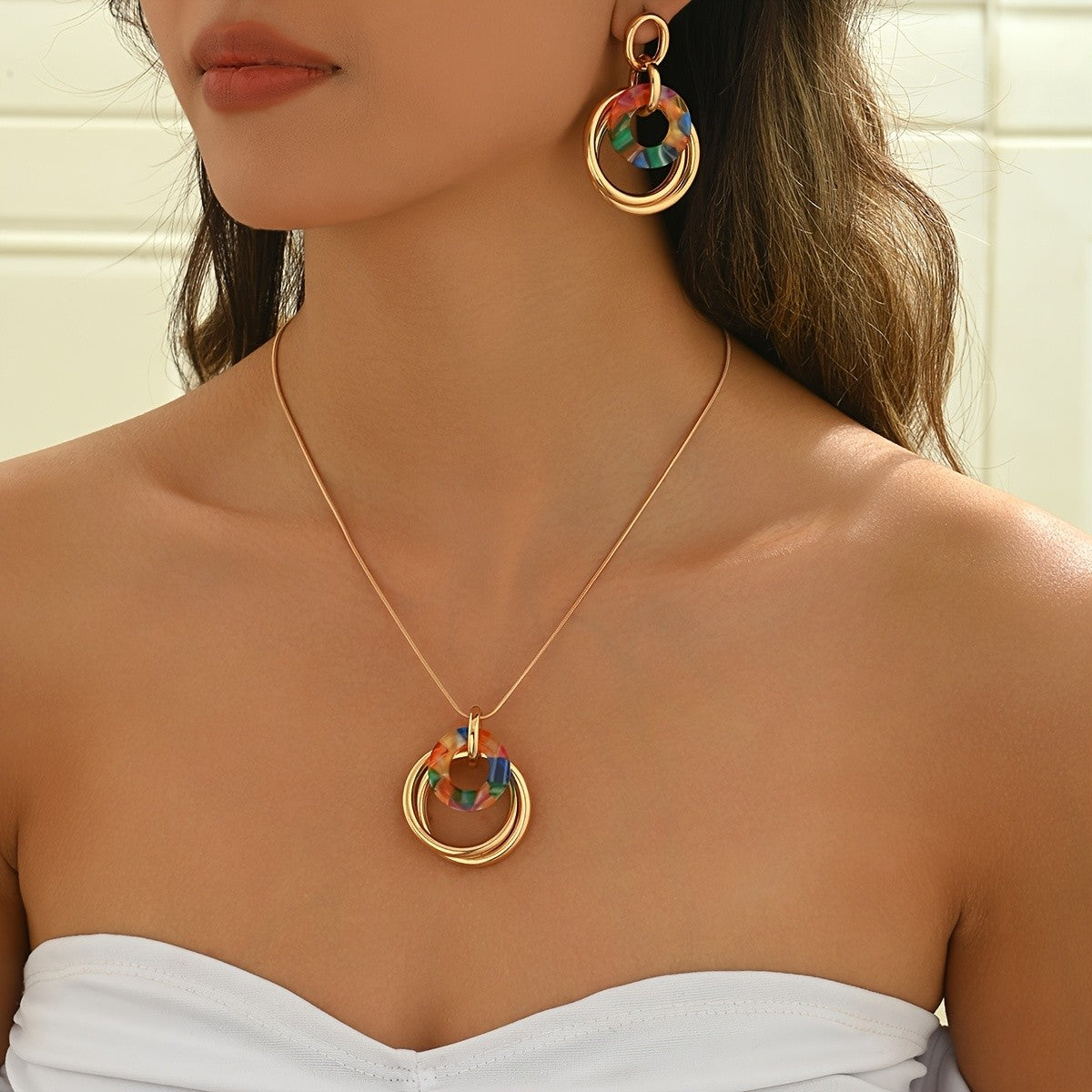 Multicolor Circle Jewelry Set