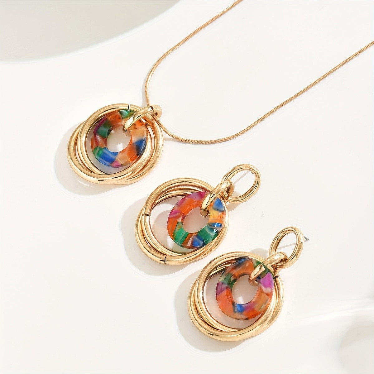 Multicolor Circle Jewelry Set
