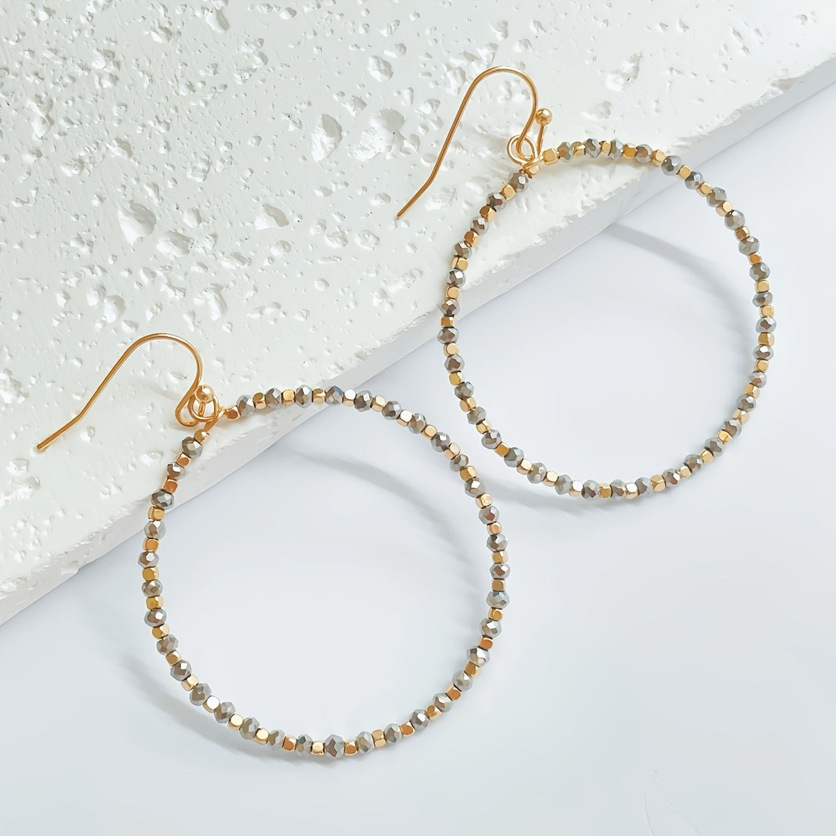 Glass Bead Hoop Earrings