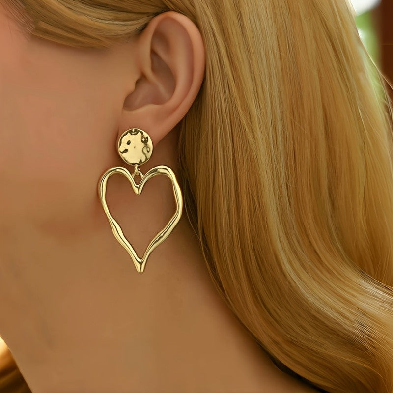 Irregular Heart Drop Earrings