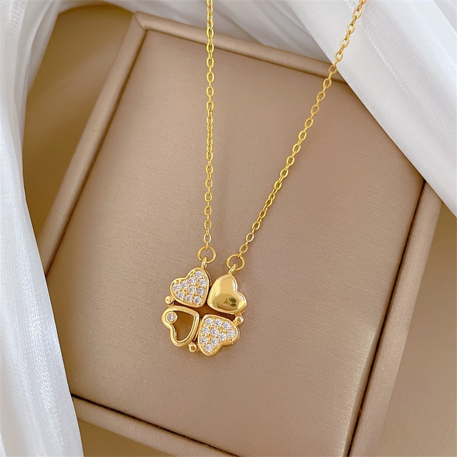 Convertible Four Heart Pendant Necklace