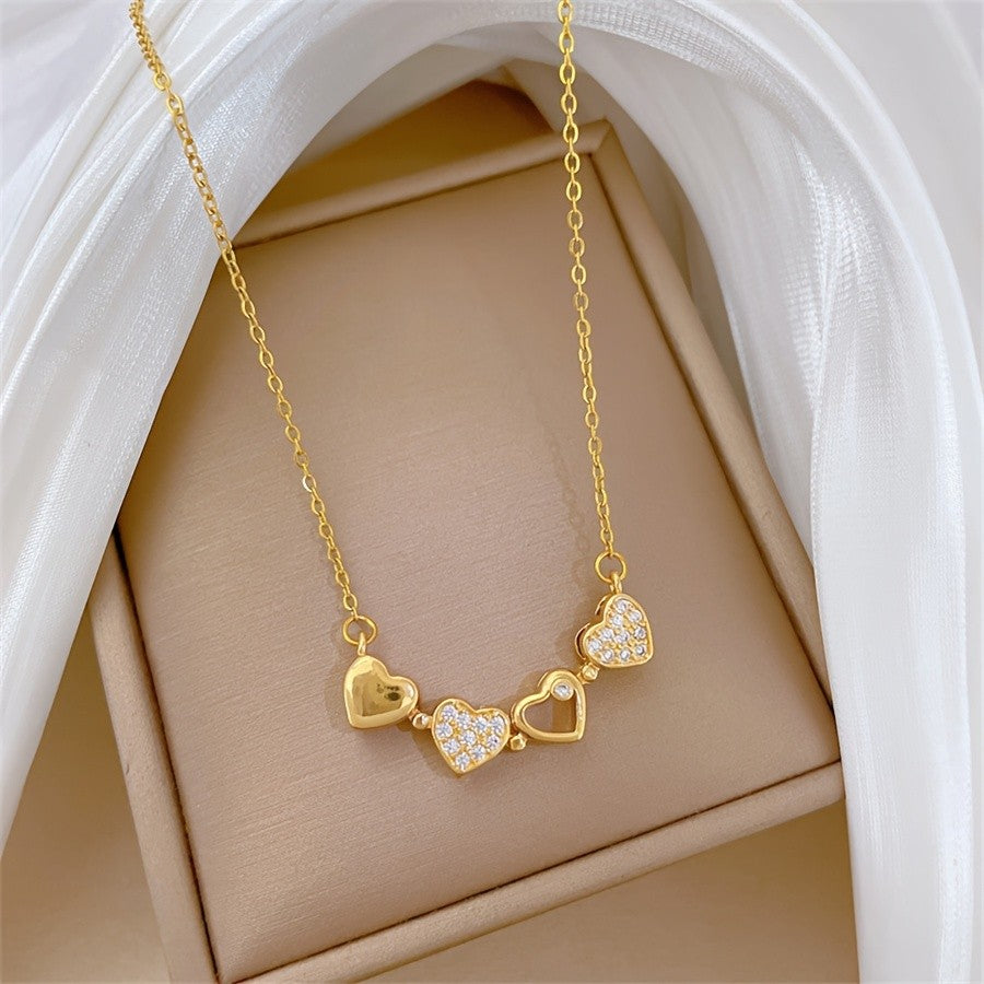 Convertible Four Heart Pendant Necklace