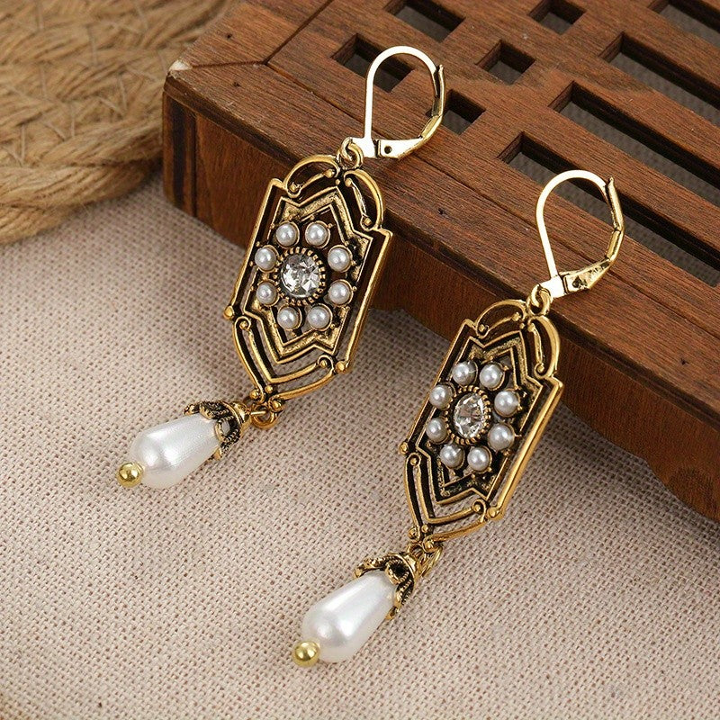 Vintage Filigree Pearl Drop Earrings