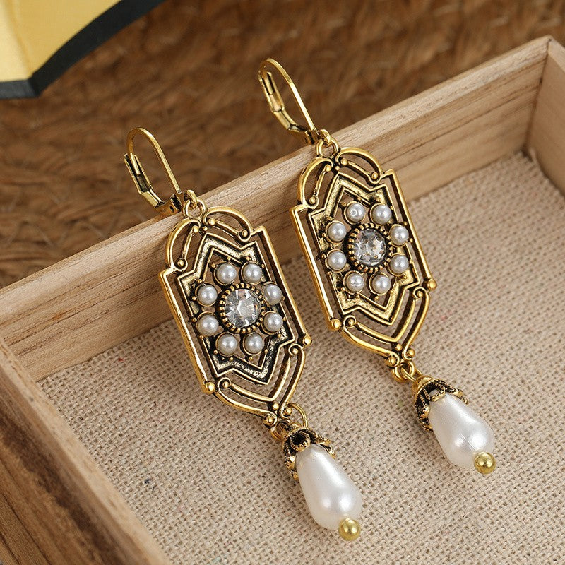 Vintage Filigree Pearl Drop Earrings